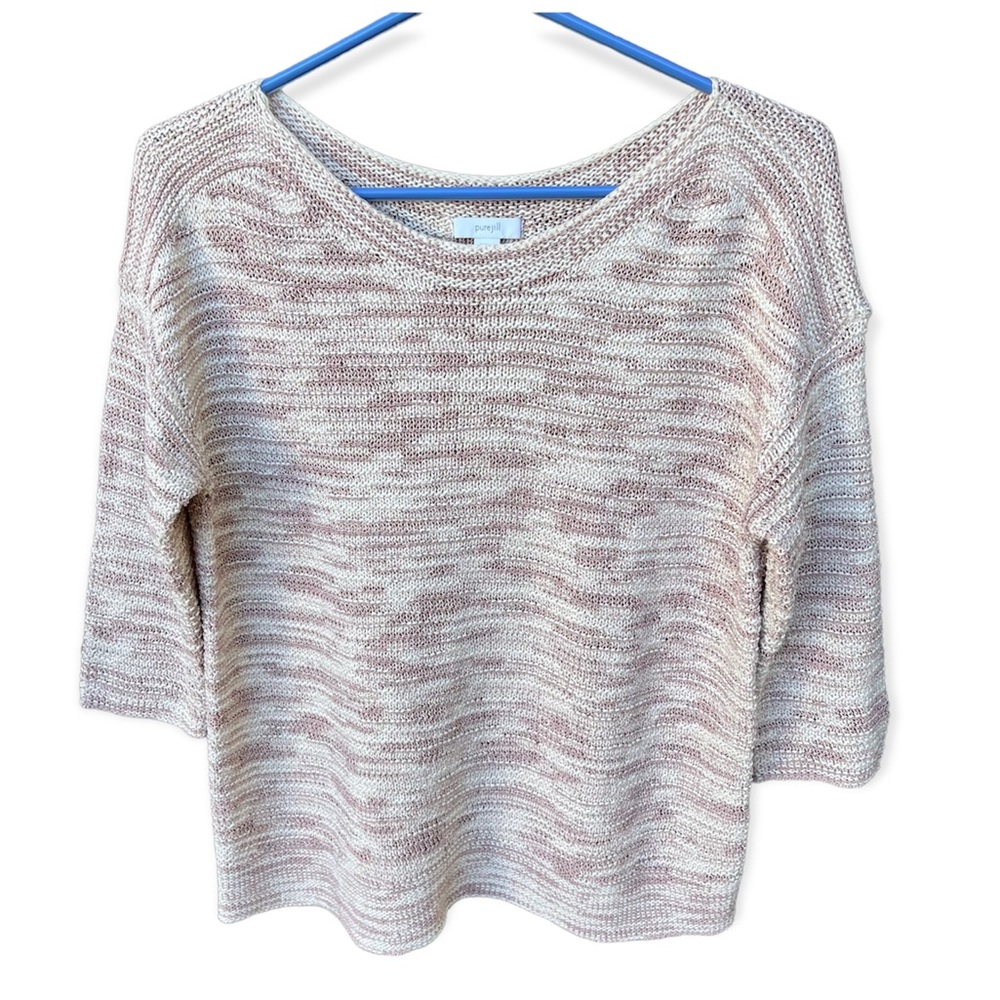 J. Jill Loose Knit Marled Boat Neck Sweater Sz XS Petite